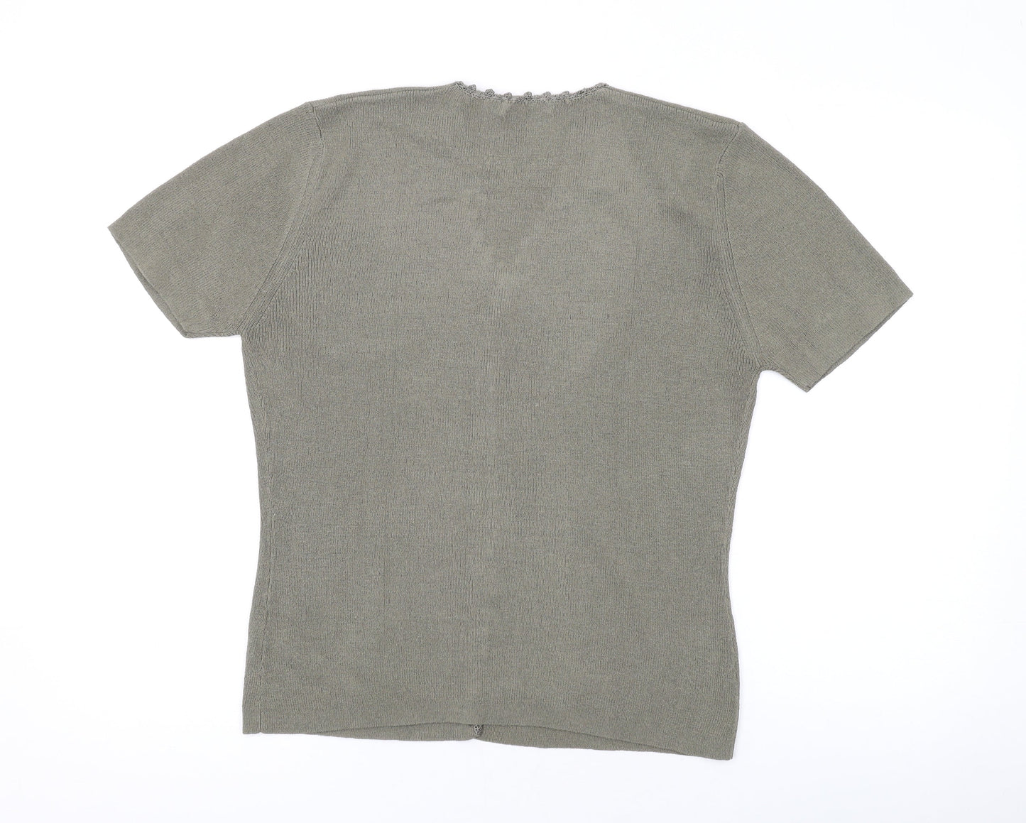 Womens UK Size M M&Co Green Basic Button-Up