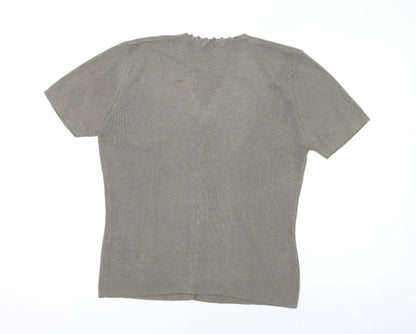 Womens UK Size M M&Co Green Basic Button-Up