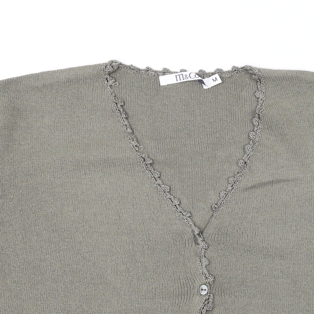 Womens UK Size M M&Co Green Basic Button-Up