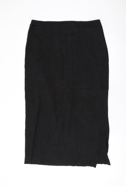 Klass Womens Black Cotton A-Line Skirt Size XL