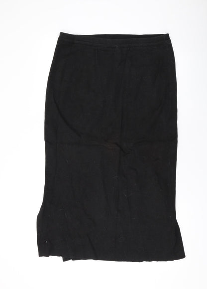 Klass Womens Black Cotton A-Line Skirt Size XL