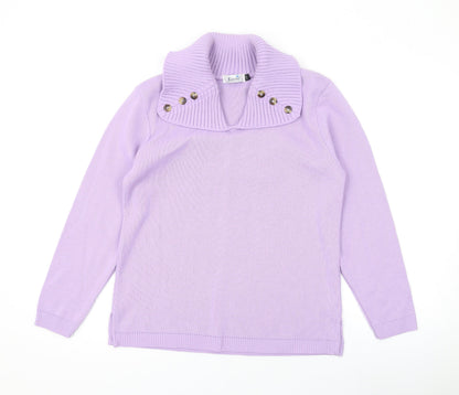 Womens UK Size S Keeno Purple Pullover Jumper