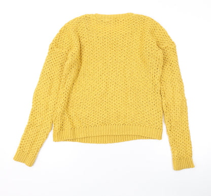 Womens UK Size 8 New Look Yellow Pullover Jumper