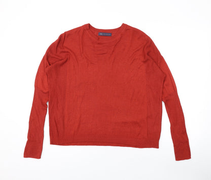 Womens UK Size 14 Marks and Spencer Orange Pullover Jumper