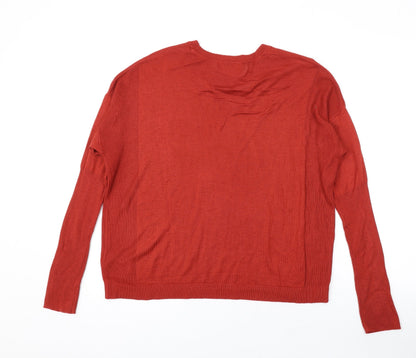 Womens UK Size 14 Marks and Spencer Orange Pullover Jumper