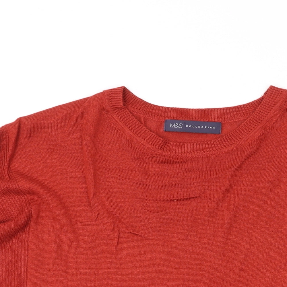 Womens UK Size 14 Marks and Spencer Orange Pullover Jumper