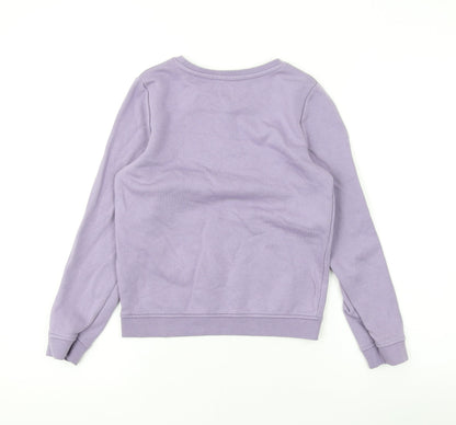 La Redoute Girls Purple Cotton Pullover Sweatshirt Size 9 Years Pullover - Peace