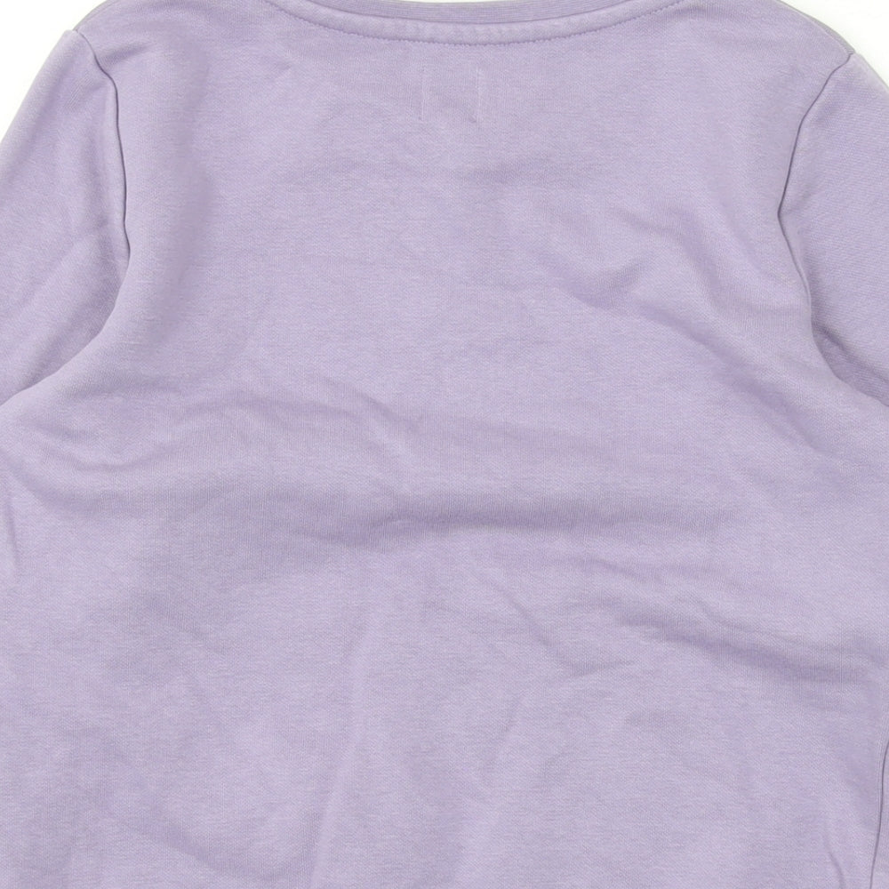 La Redoute Girls Purple Cotton Pullover Sweatshirt Size 9 Years Pullover - Peace