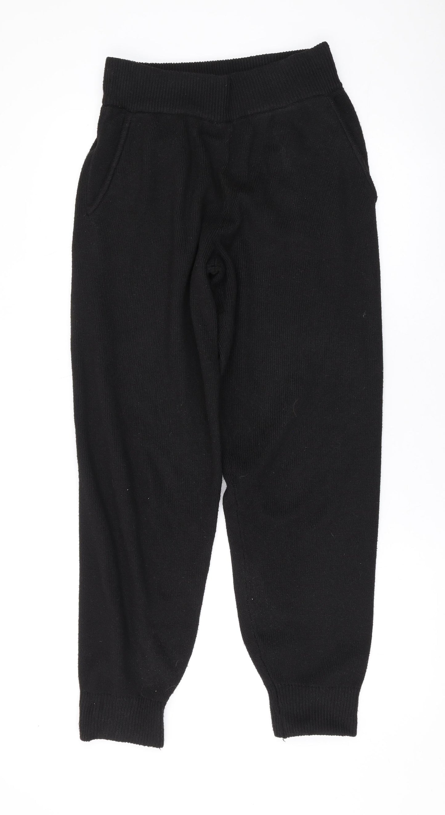 Jack Wills Womens Black Polyester Trousers Size 10 L28 in Regular