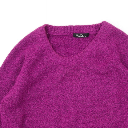 Womens UK Size S M&Co Purple Pullover Jumper