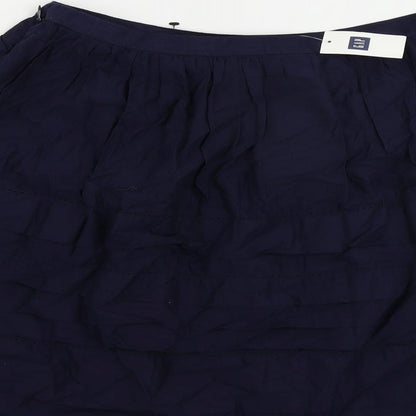 Gap Womens Blue Cotton A-Line Skirt Size 12 Zip - Lined