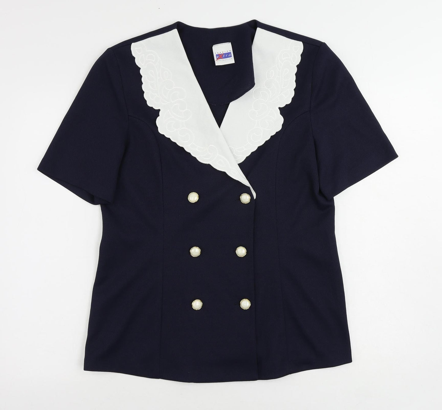 Extra Womens Blue Jacket Blazer Size 16 Button