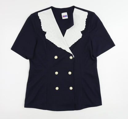Extra Womens Blue Jacket Blazer Size 16 Button