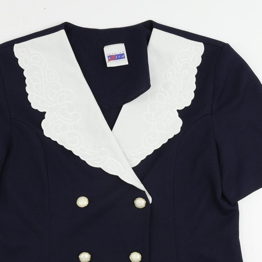 Extra Womens Blue Jacket Blazer Size 16 Button