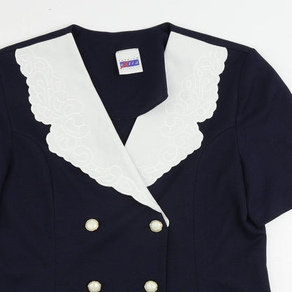 Extra Womens Blue Jacket Blazer Size 16 Button
