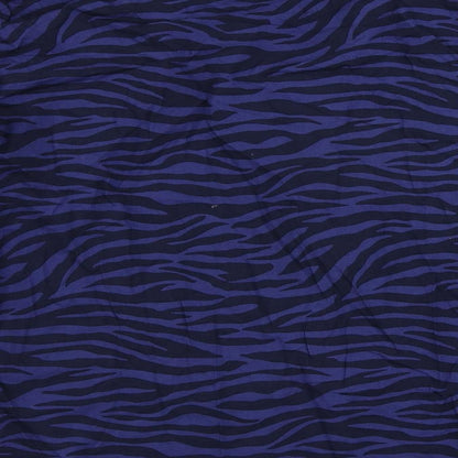 John Lewis Womens Blue Animal Print Cotton Basic Button-Up Size XL Collared