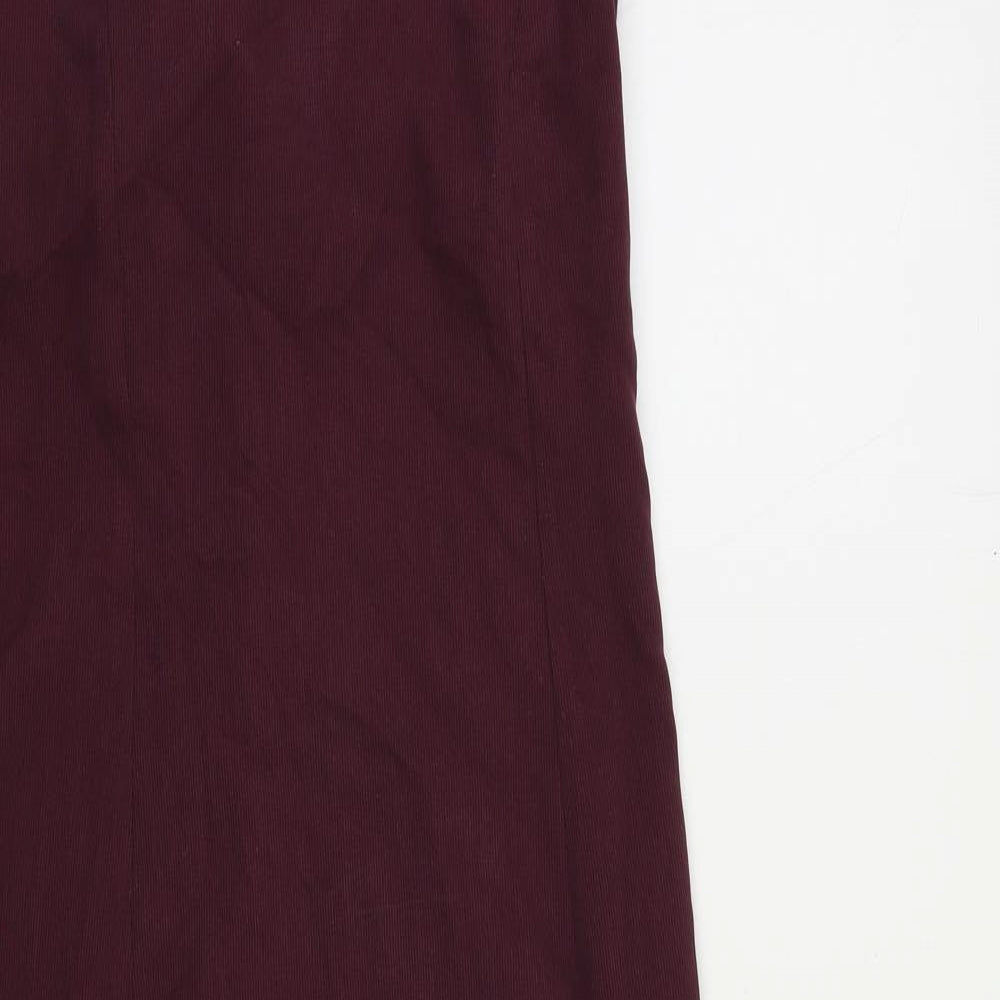 Dorothy Perkins Womens Purple Polyester Sheath Size 12 Square Neck Zip - Criss Cross Back