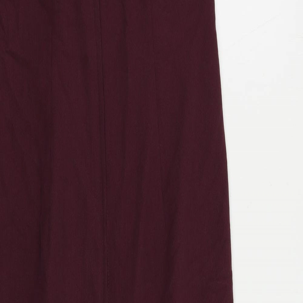 Dorothy Perkins Womens Purple Polyester Sheath Size 12 Square Neck Zip - Criss Cross Back