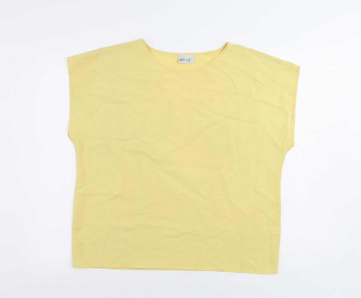 Womens UK Size 16 BHS Yellow Basic Blouse