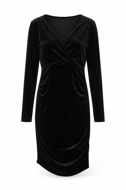 H&M Womens Black Polyester Bodycon Size S V-Neck Pullover