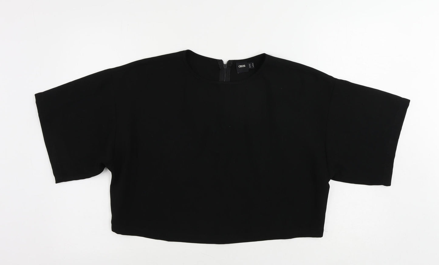 Womens UK Size 10 ASOS Black Cropped Blouse