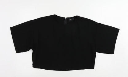 Womens UK Size 10 ASOS Black Cropped Blouse