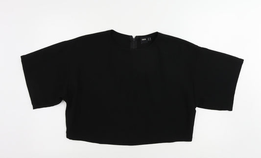 Womens UK Size 10 ASOS Black Cropped Blouse