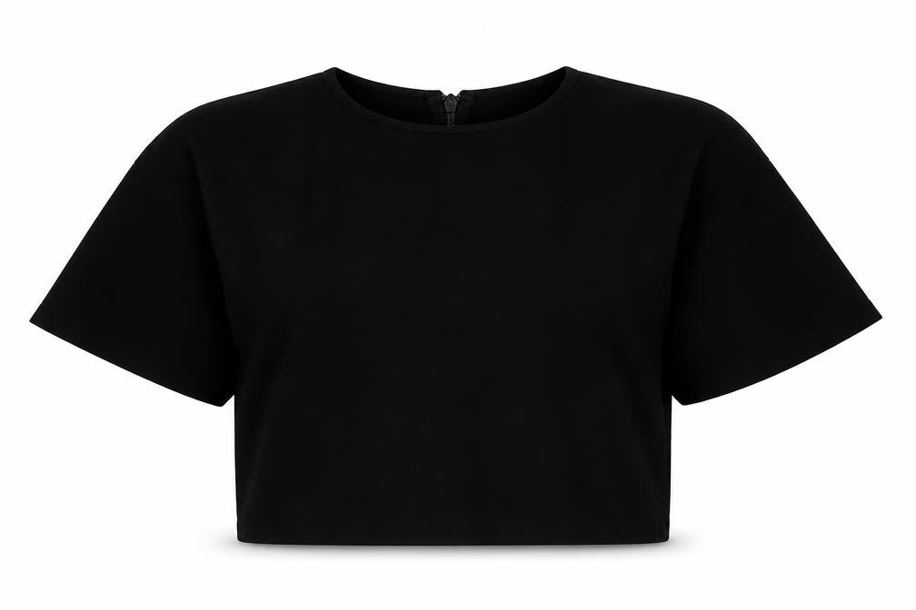 Womens UK Size 10 ASOS Black Cropped Blouse