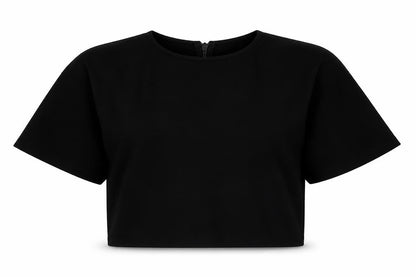 Womens UK Size 10 ASOS Black Cropped Blouse