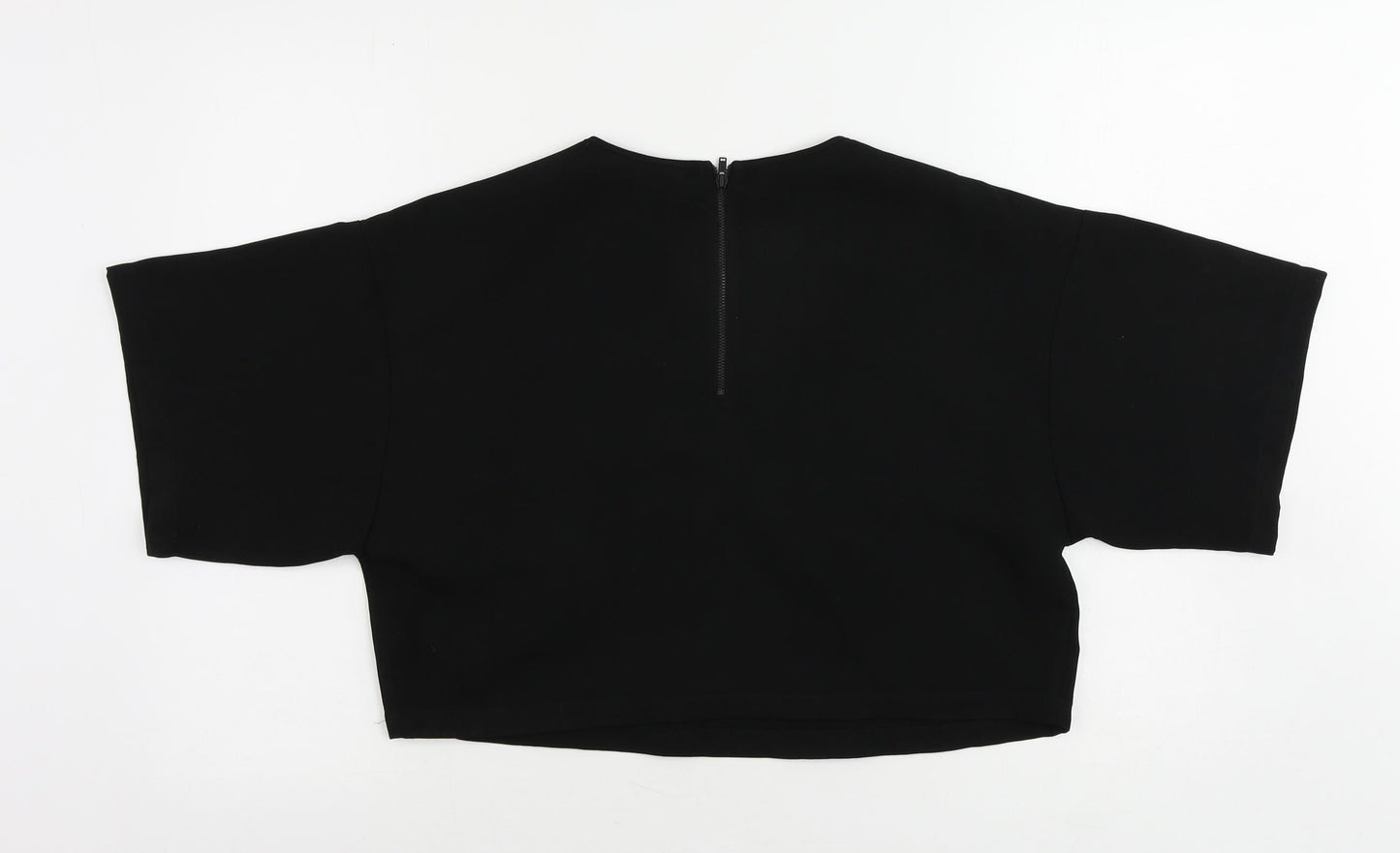 Womens UK Size 10 ASOS Black Cropped Blouse