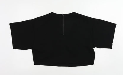 Womens UK Size 10 ASOS Black Cropped Blouse