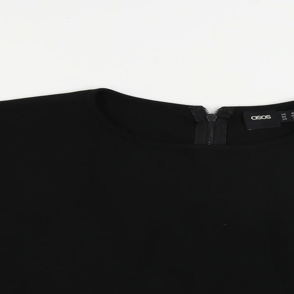 Womens UK Size 10 ASOS Black Cropped Blouse