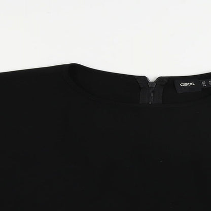 Womens UK Size 10 ASOS Black Cropped Blouse