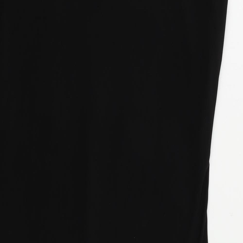 PRETTYLITTLETHING Womens Black Polyester Bodycon Size 12 V-Neck Pullover - Ruched