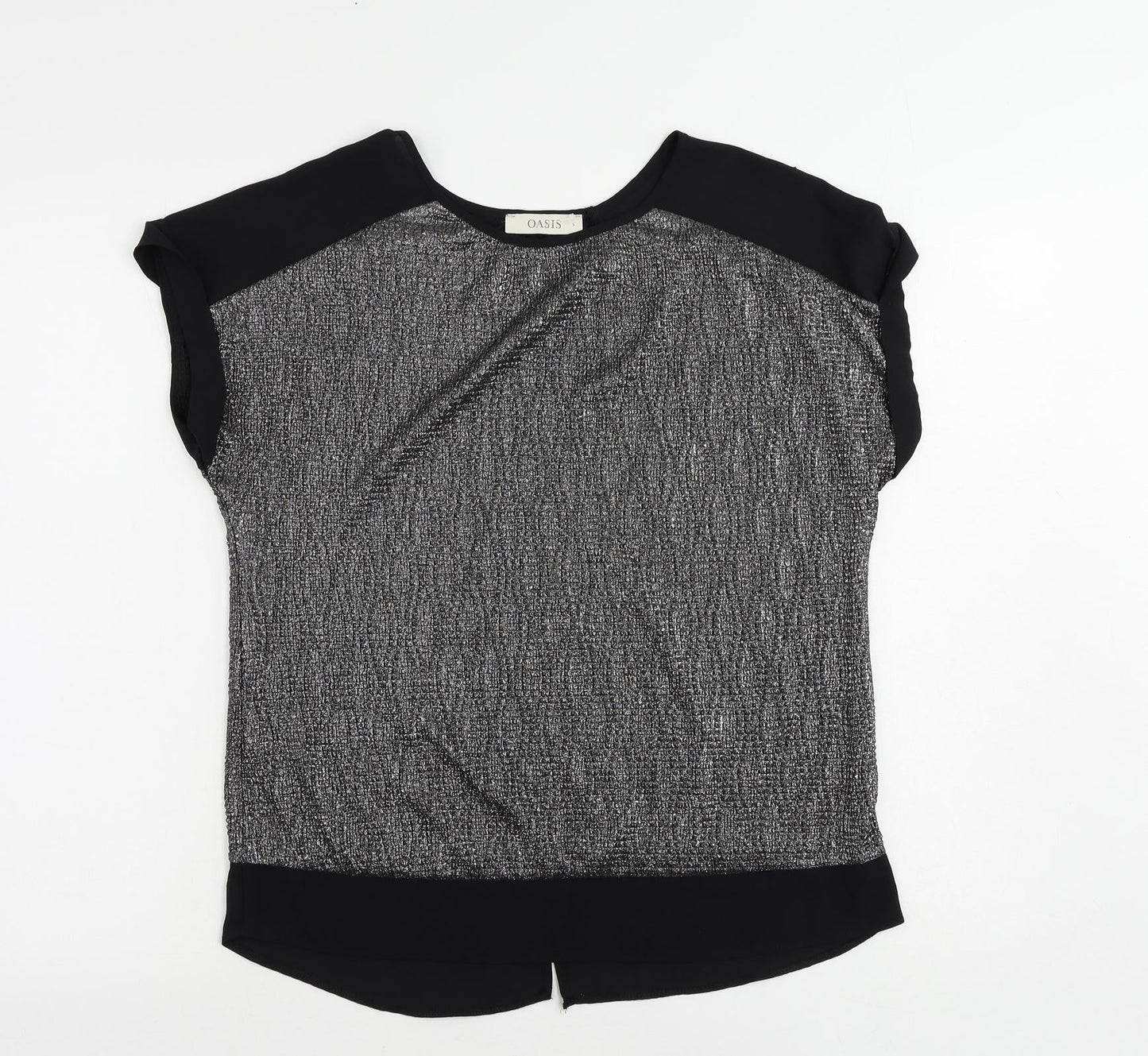 Womens UK Size S Oasis Silver Basic Blouse