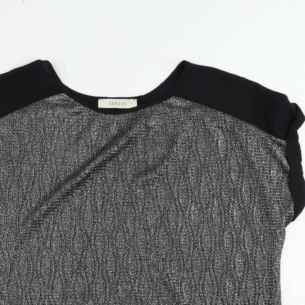 Womens UK Size S Oasis Silver Basic Blouse