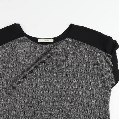 Womens UK Size S Oasis Silver Basic Blouse