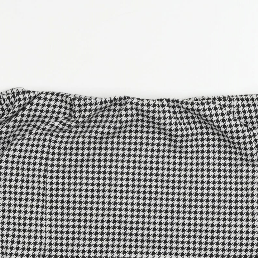 H&M Womens Black Geometric Polyester Mini Skirt Size M - Elastic Waist