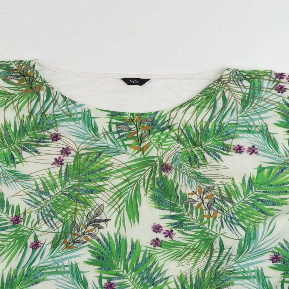 Womens UK Size 14 M&Co White Basic Blouse