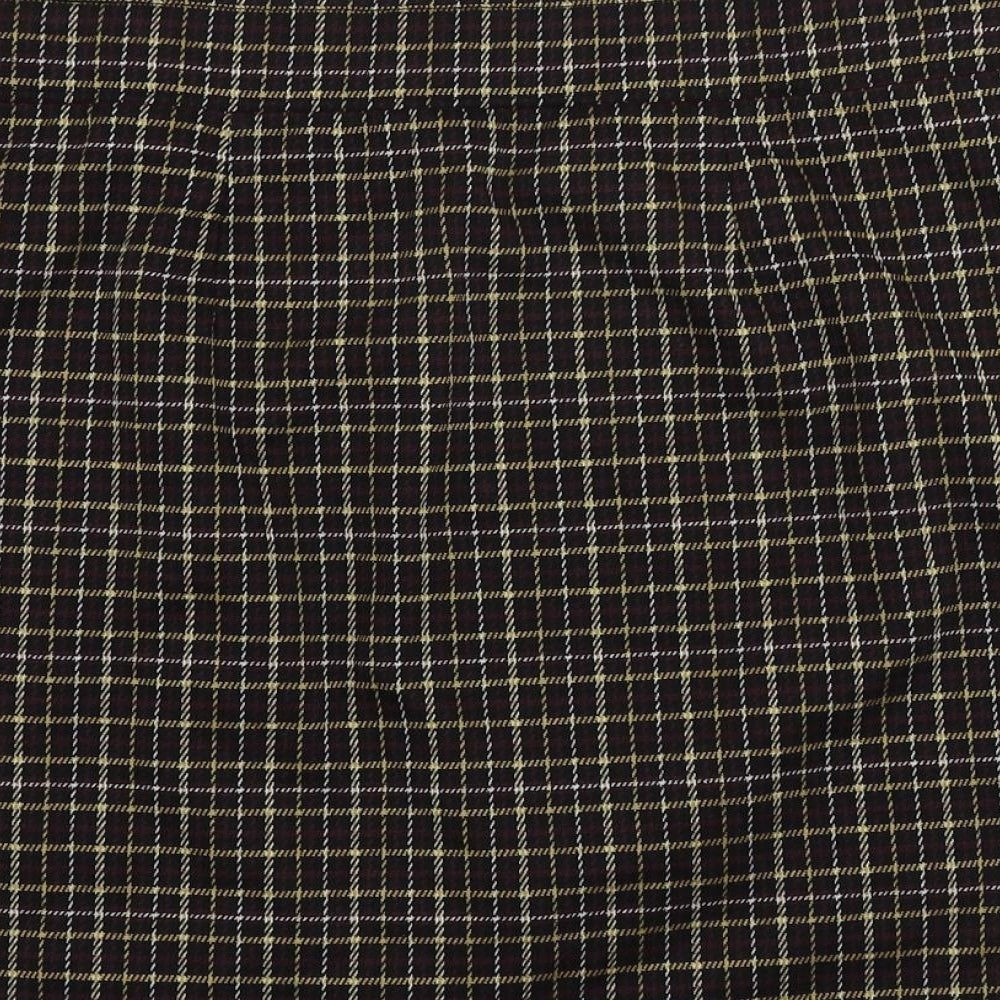 LOFT Womens Black Check Polyester Mini Skirt Size S - Elastic Waist Pockets