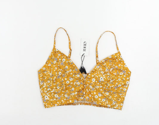 Womens UK Size L Cider Yellow Cropped Tank
