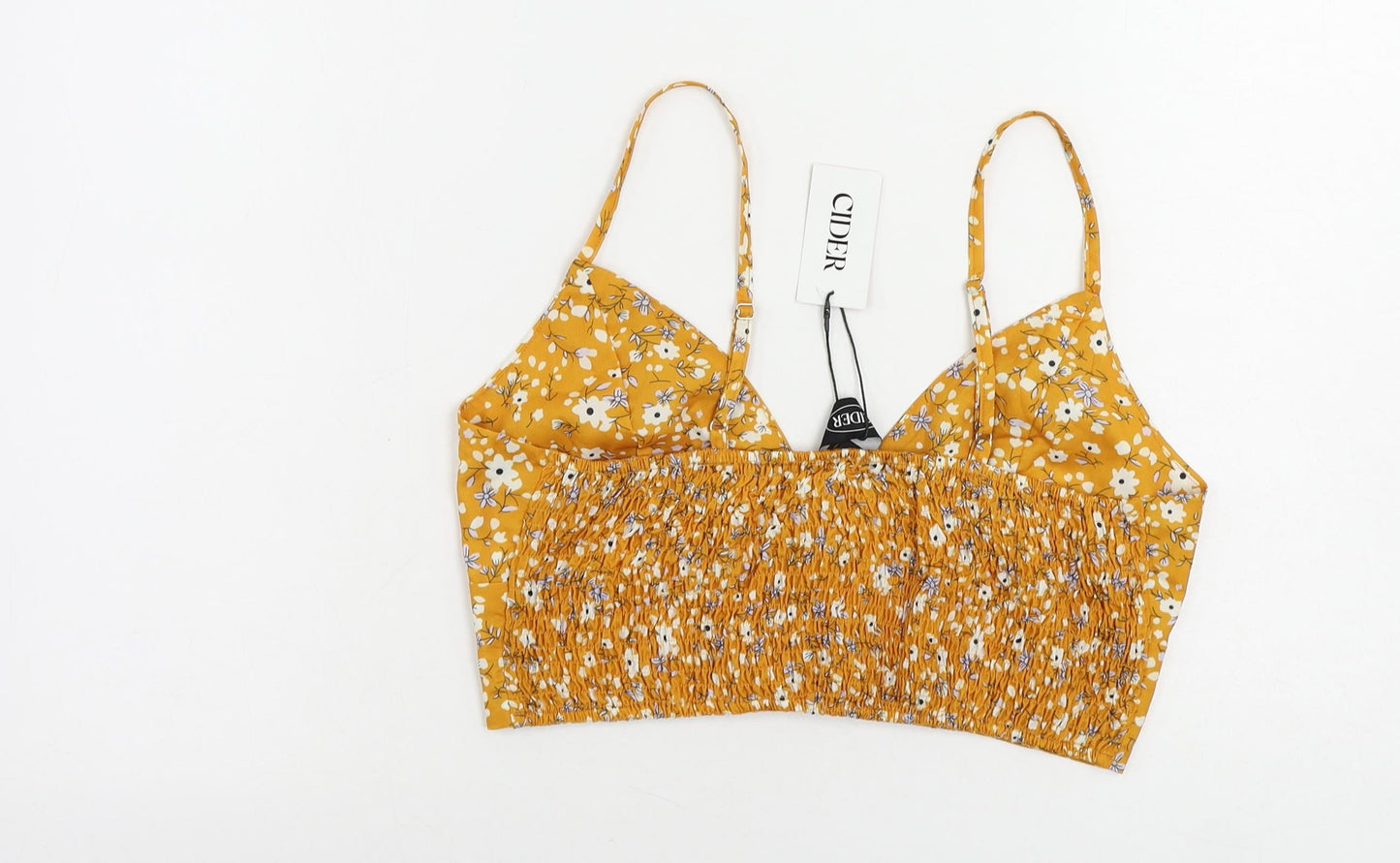 Womens UK Size L Cider Yellow Cropped Tank