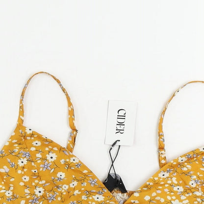 Womens UK Size L Cider Yellow Cropped Tank