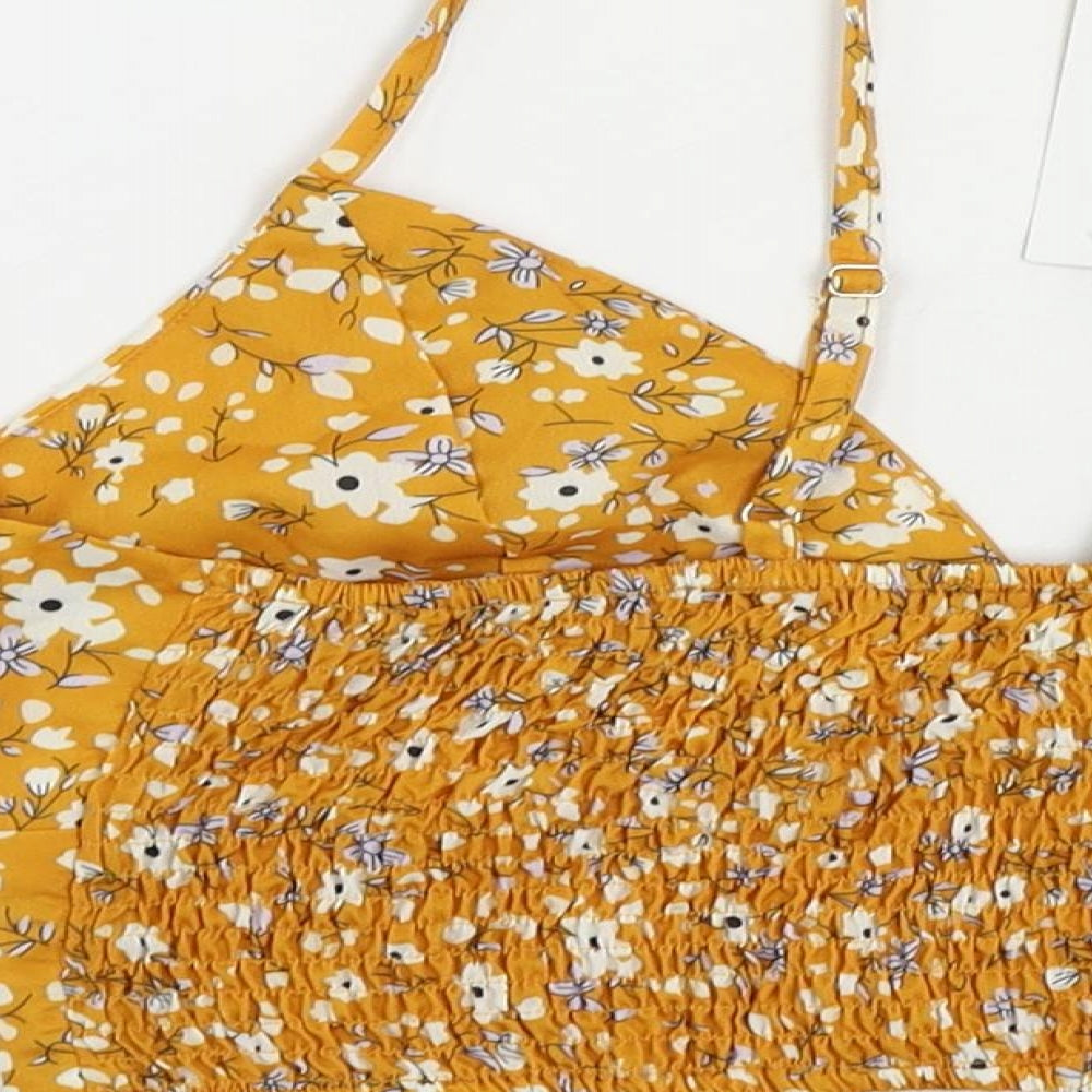 Womens UK Size L Cider Yellow Cropped Tank