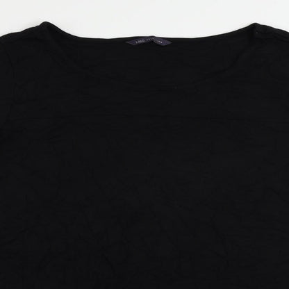 Marks and Spencer Womens Black Viscose T-Shirt Dress Size 10 Round Neck Pullover