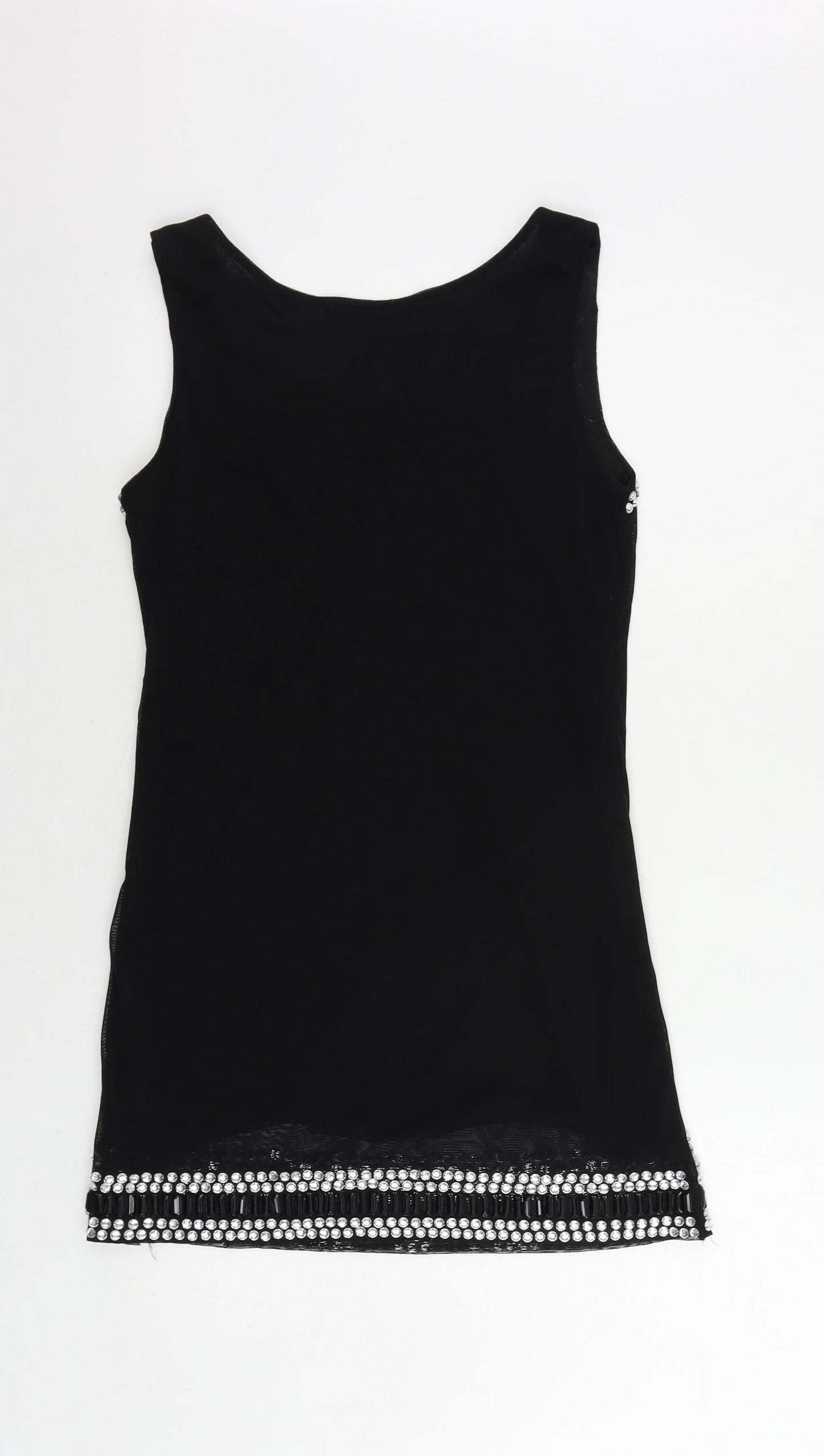 Select Womens Black Polyester Shift Size L Boat Neck Pullover - Embellished