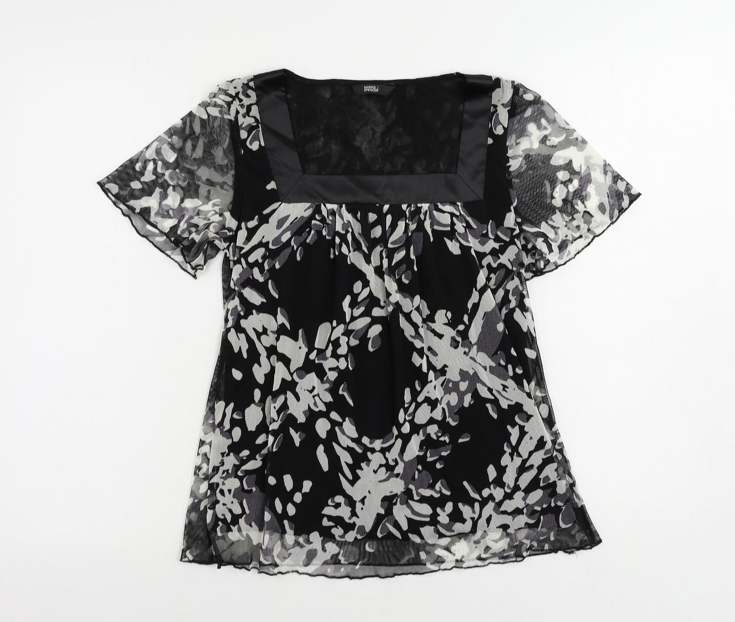 Womens UK Size 8 Marks and Spencer Black Basic Blouse