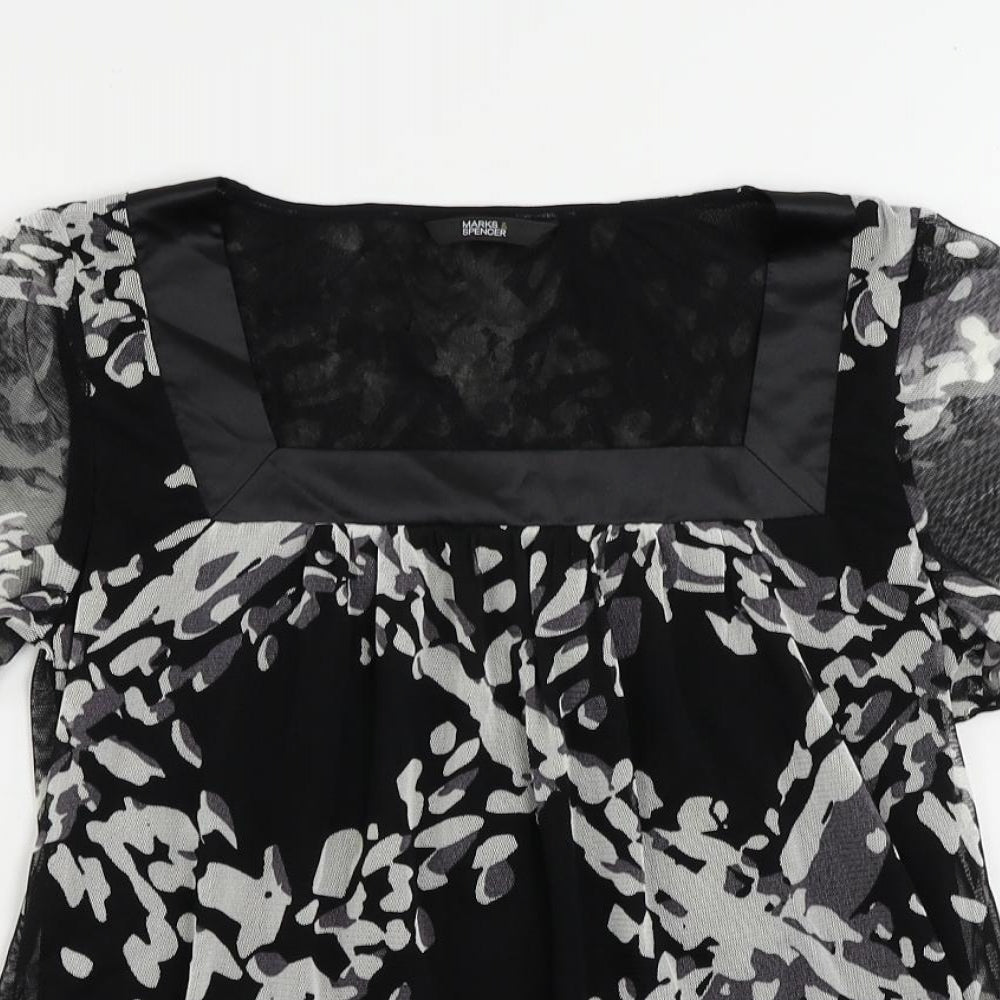 Womens UK Size 8 Marks and Spencer Black Basic Blouse
