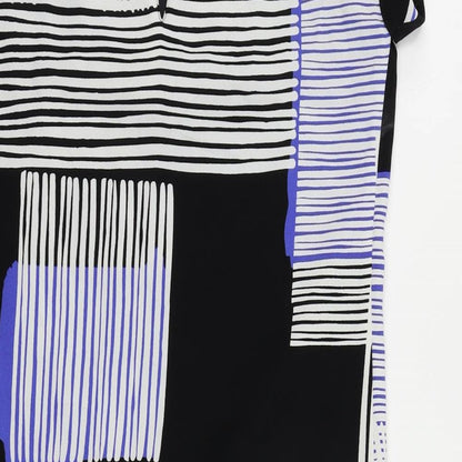 NEXT Womens Black Geometric Polyester Shift Size 6 Round Neck Button - Lined