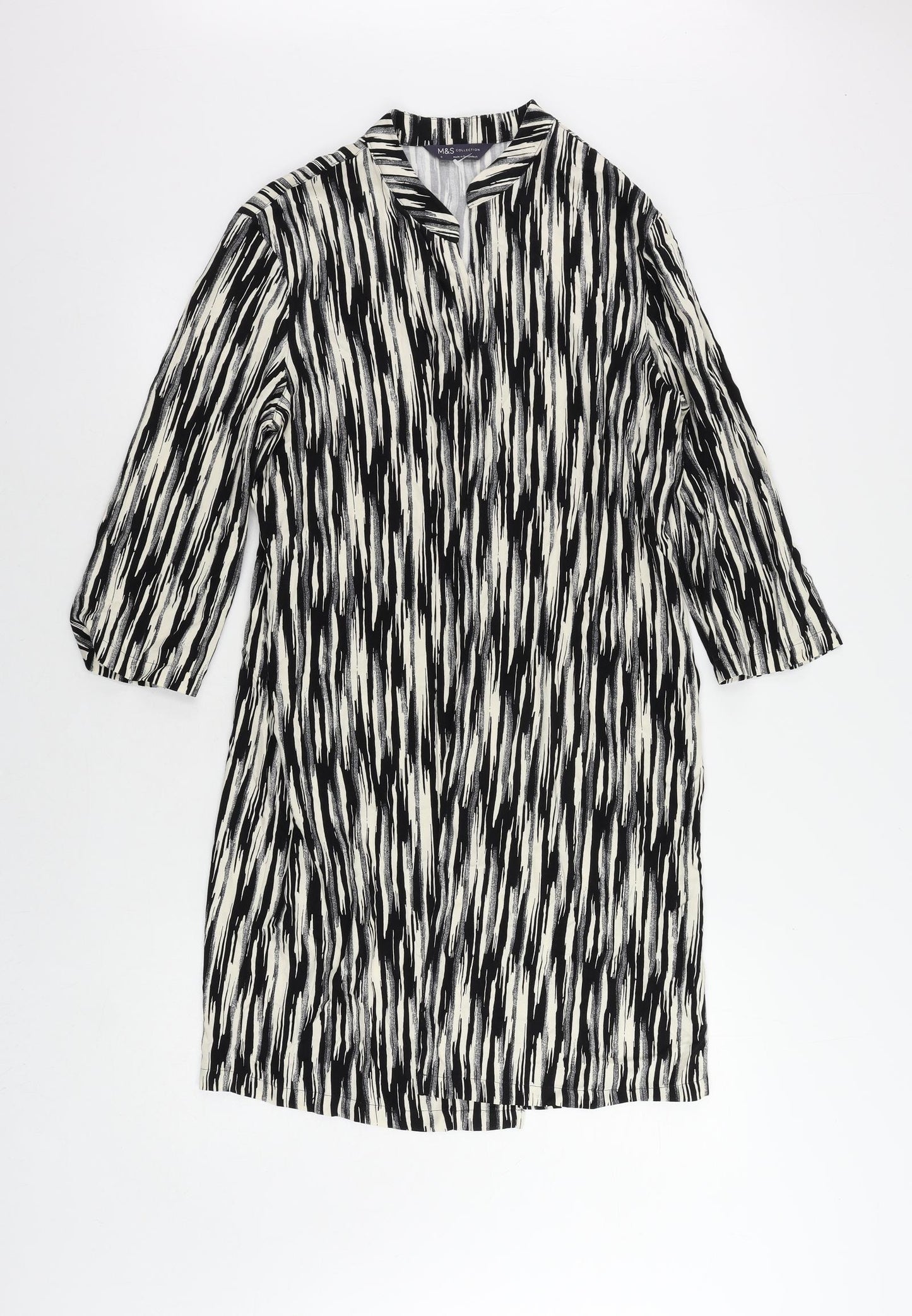 Womens UK Size 8 Marks and Spencer Black Kimono Blouse